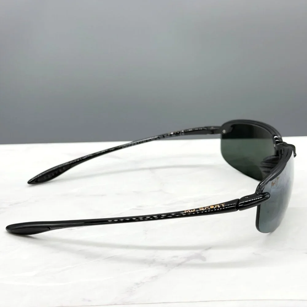 Maui Jim 407-02 Ho'okipa Sunglasses Gloss Black Frame Grey Polarized Lens
